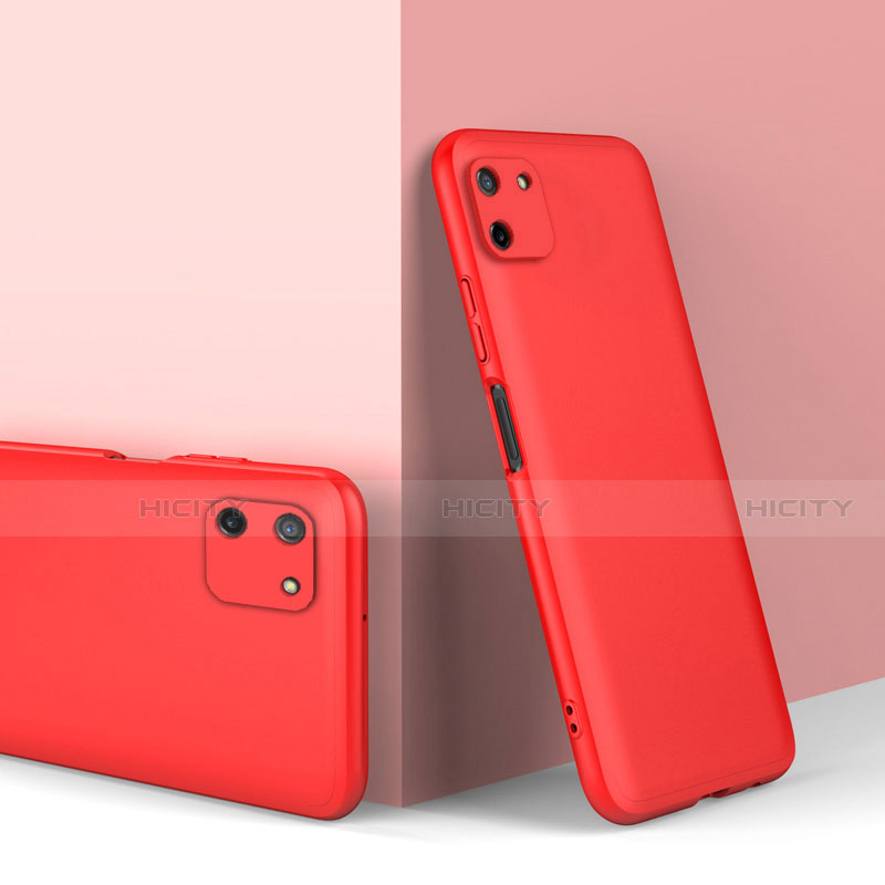 Realme C11用ハードケース プラスチック 質感もマット 前面と背面 360度 フルカバー Realme レッド