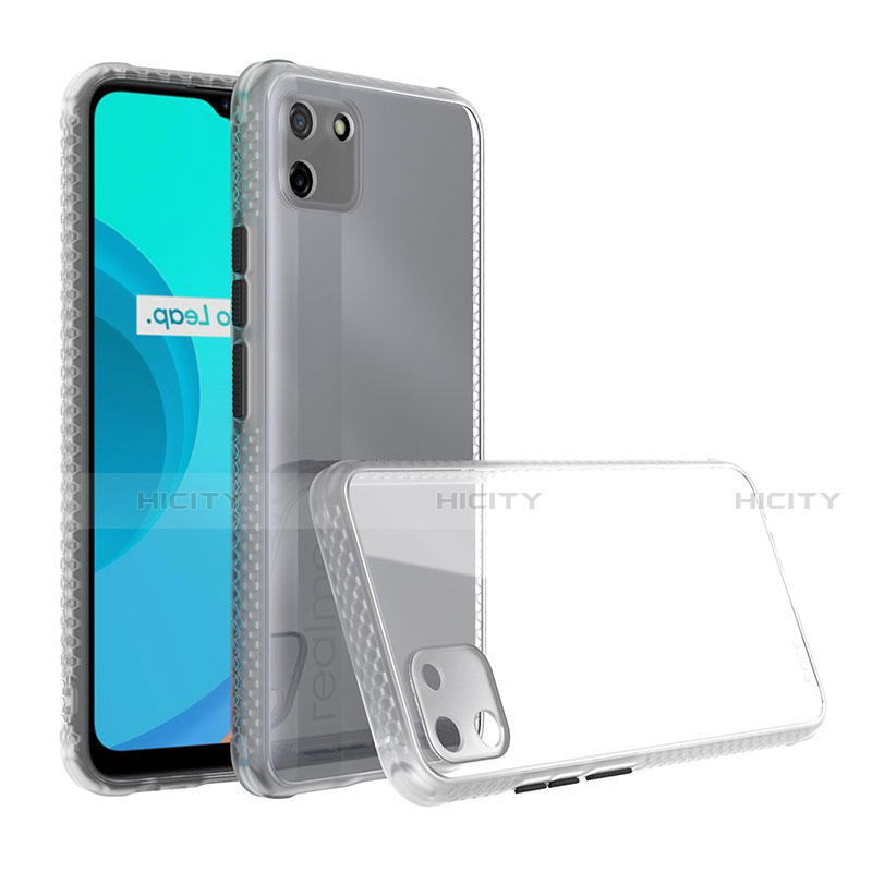 Realme C11用ハイブリットバンパーケース クリア透明 プラスチック 鏡面 カバー Realme クリア