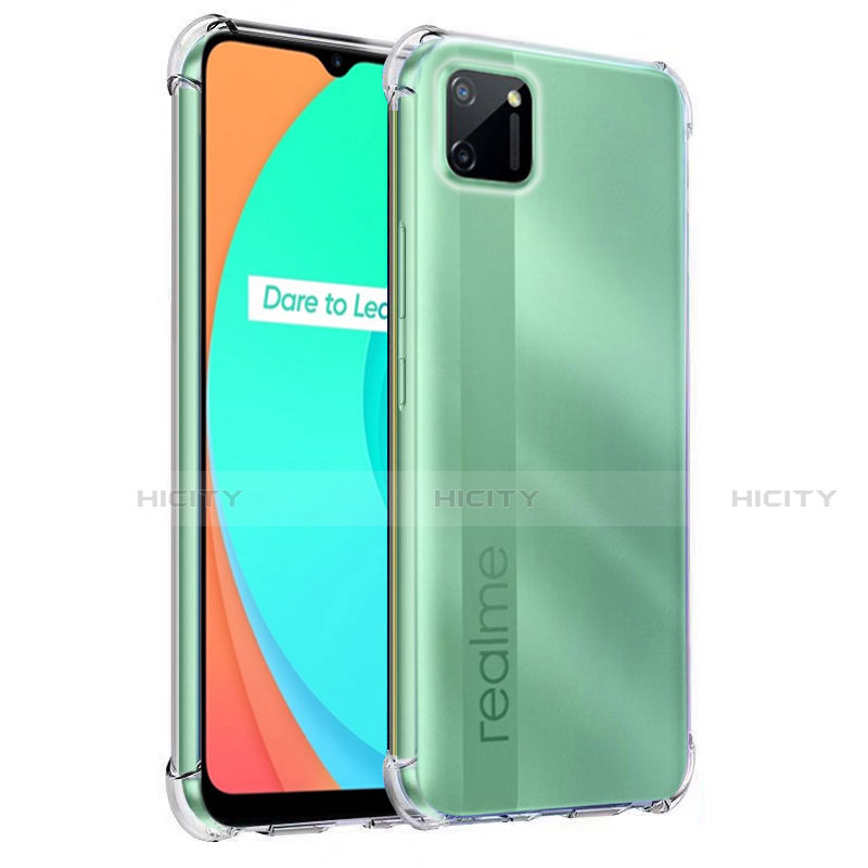 Realme C11用極薄ソフトケース シリコンケース 耐衝撃 全面保護 クリア透明 カバー Realme クリア