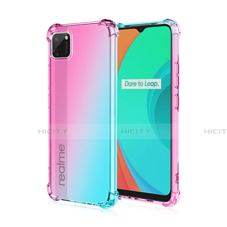 Realme C11用極薄ソフトケース グラデーション 勾配色 クリア透明 G01 Realme 