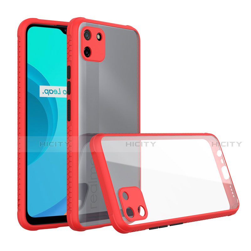 Realme C11用ハイブリットバンパーケース クリア透明 プラスチック 鏡面 カバー Realme 