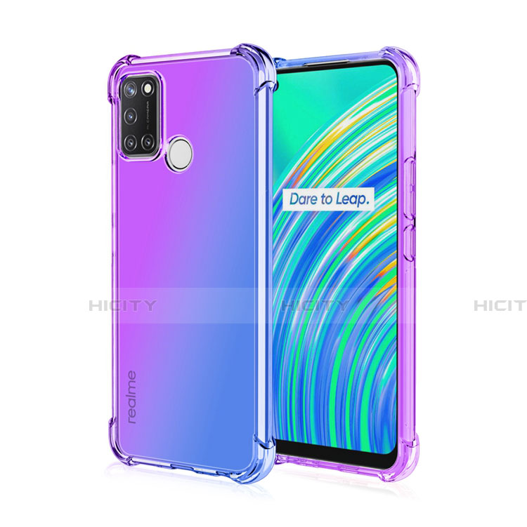 Realme C17用極薄ソフトケース シリコンケース 耐衝撃 全面保護 クリア透明 H02 Realme パープル