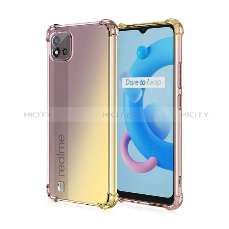 Realme C20用極薄ソフトケース グラデーション 勾配色 クリア透明 Realme 