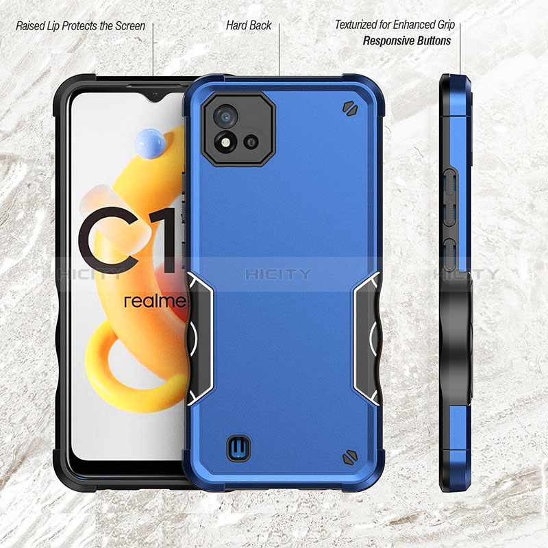 Realme C20用ハイブリットバンパーケース プラスチック 兼シリコーン カバー QW1 Realme 