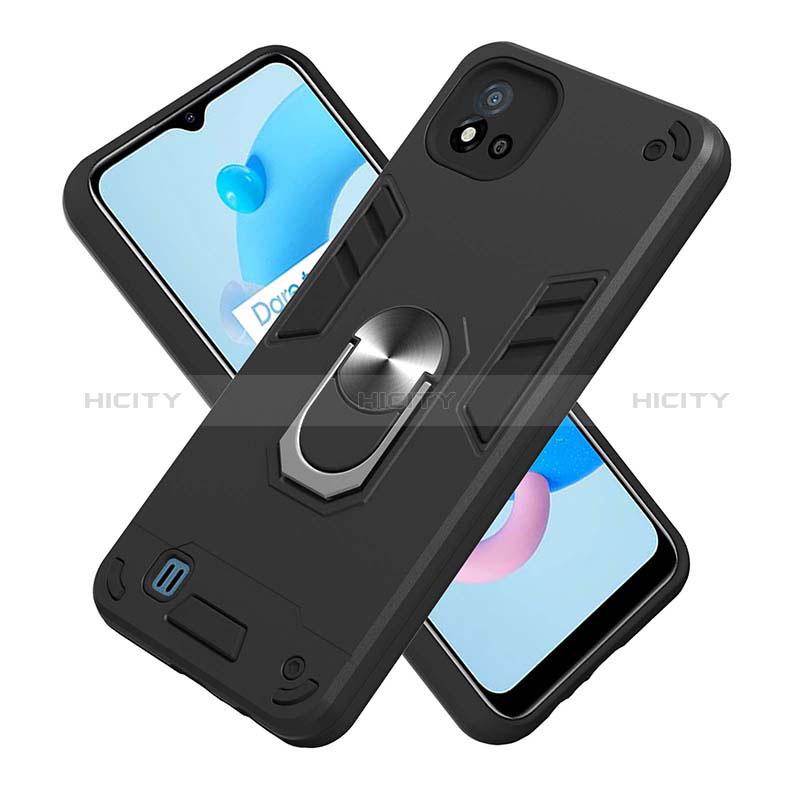 Realme C20A用ハイブリットバンパーケース プラスチック アンド指輪 マグネット式 Y01B Realme 