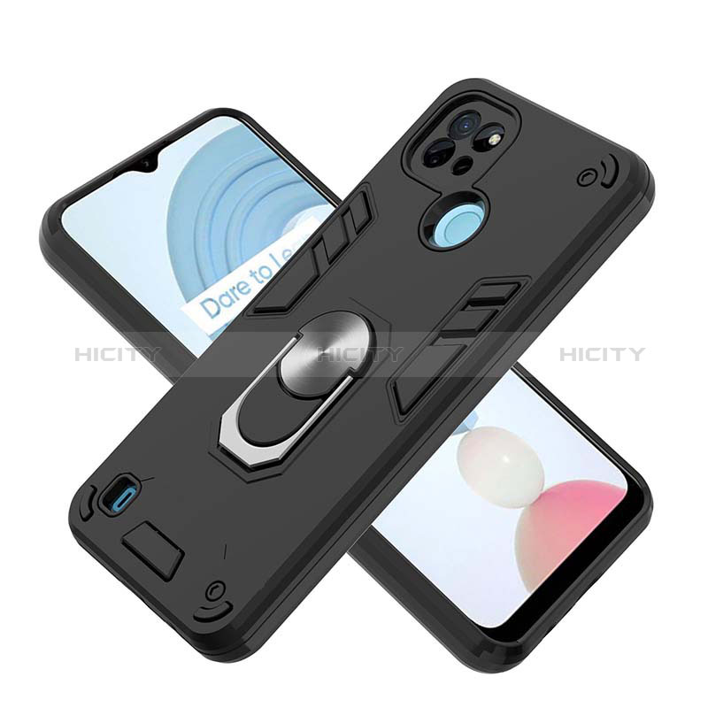 Realme C21用ハイブリットバンパーケース プラスチック アンド指輪 マグネット式 Y01B Realme 