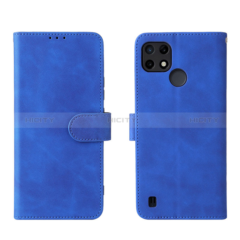 Realme C21Y用手帳型 レザーケース スタンド カバー L08Z Realme ネイビー