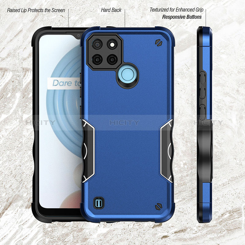 Realme C21Y用ハイブリットバンパーケース プラスチック 兼シリコーン カバー QW1 Realme 