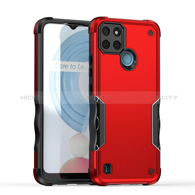 Realme C21Y用ハイブリットバンパーケース プラスチック 兼シリコーン カバー QW1 Realme 