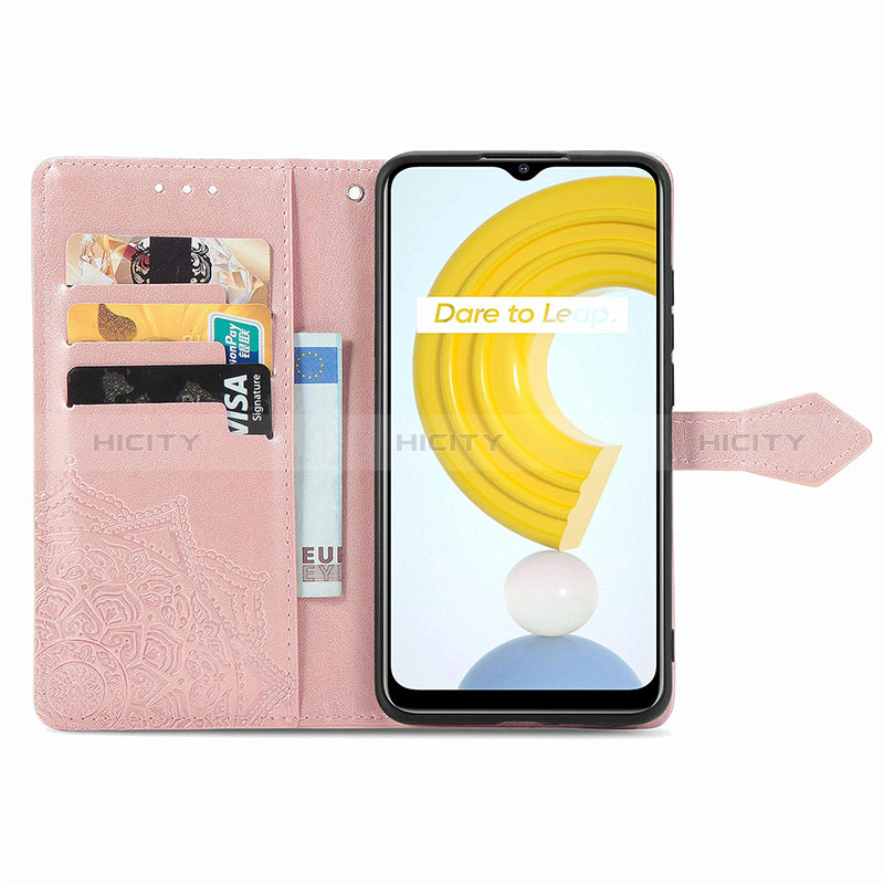 Realme C21Y用手帳型 レザーケース スタンド パターン カバー Realme 