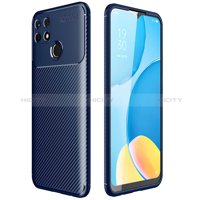 Realme C25用シリコンケース ソフトタッチラバー ツイル カバー Realme ネイビー