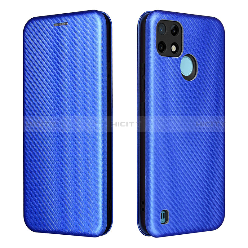 Realme C25Y用手帳型 レザーケース スタンド カバー L07Z Realme ネイビー