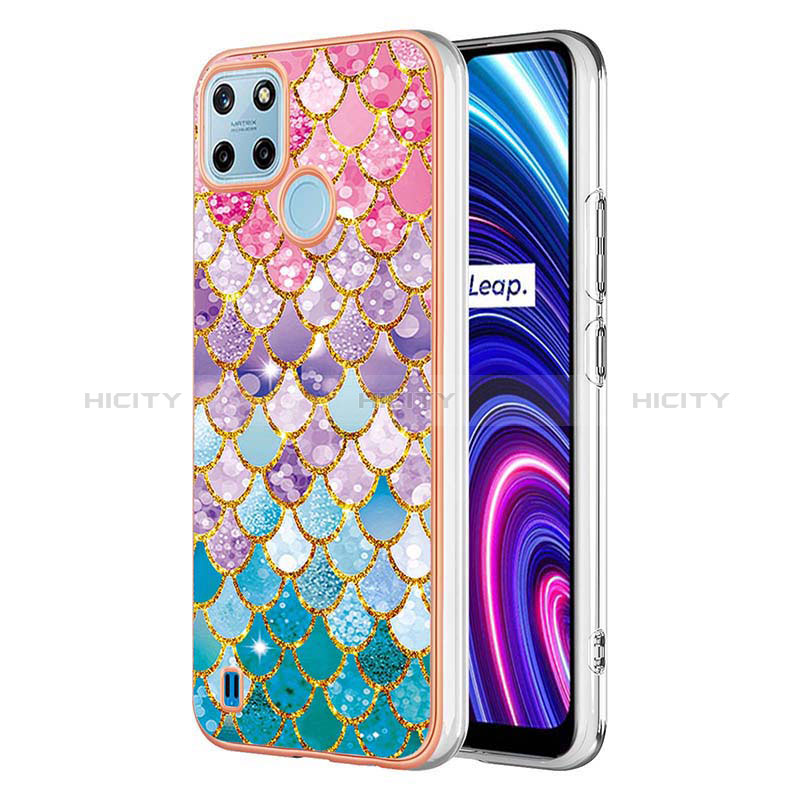 Realme C25Y用シリコンケース ソフトタッチラバー バタフライ パターン カバー Y03B Realme カラフル