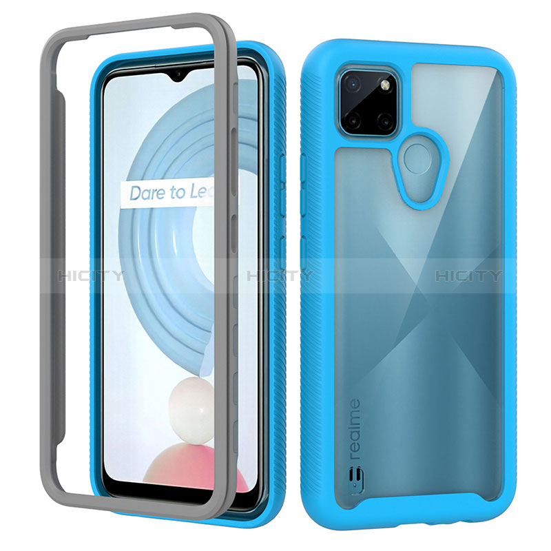 Realme C25Y用360度 フルカバー ハイブリットバンパーケース クリア透明 プラスチック カバー ZJ1 Realme 