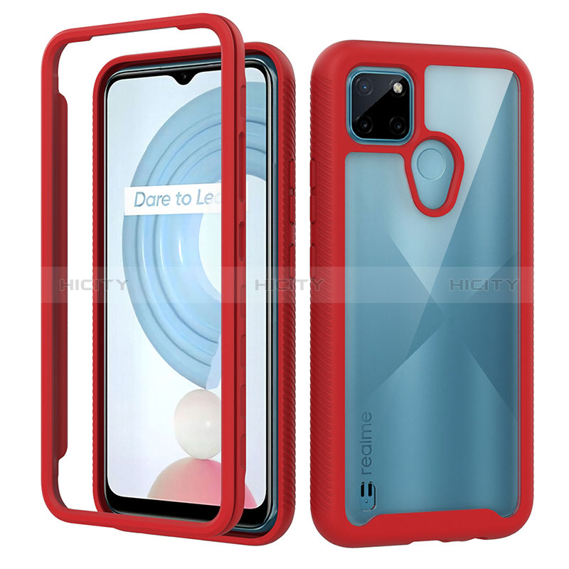 Realme C25Y用360度 フルカバー ハイブリットバンパーケース クリア透明 プラスチック カバー ZJ1 Realme 