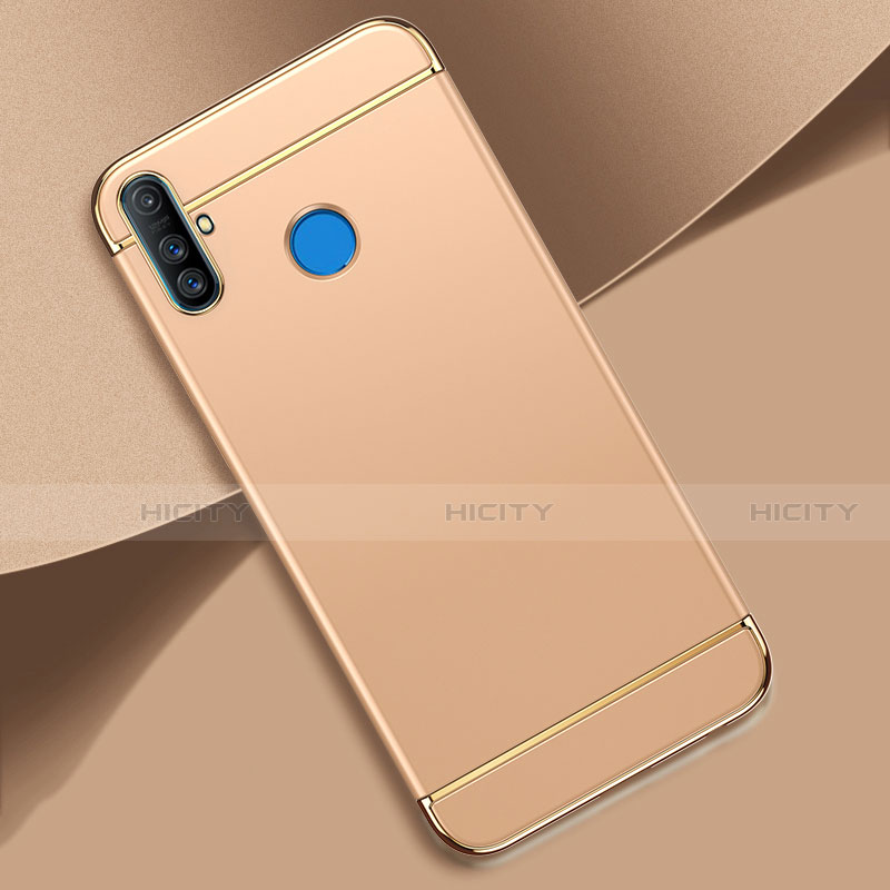 Realme C3用ケース 高級感 手触り良い メタル兼プラスチック バンパー M01 Realme ゴールド