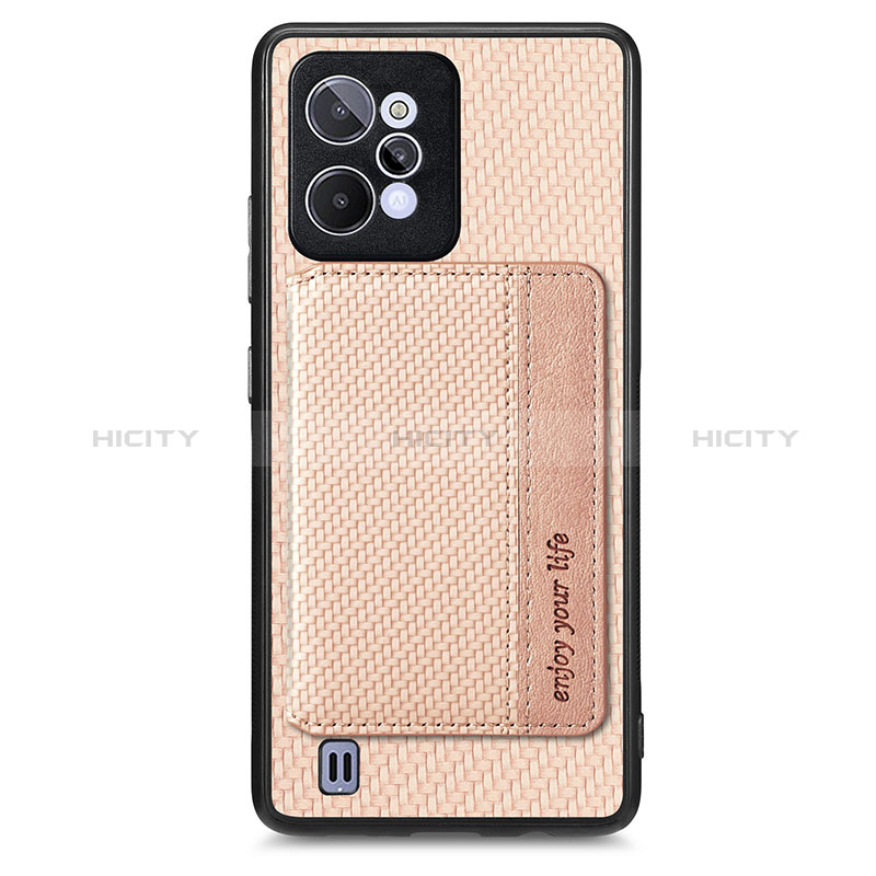 Realme C31用極薄ソフトケース シリコンケース 耐衝撃 全面保護 マグネット式 バンパー S01D Realme ゴールド