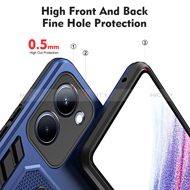 Realme C33用ハイブリットバンパーケース スタンド プラスチック 兼シリコーン カバー H01P Realme 