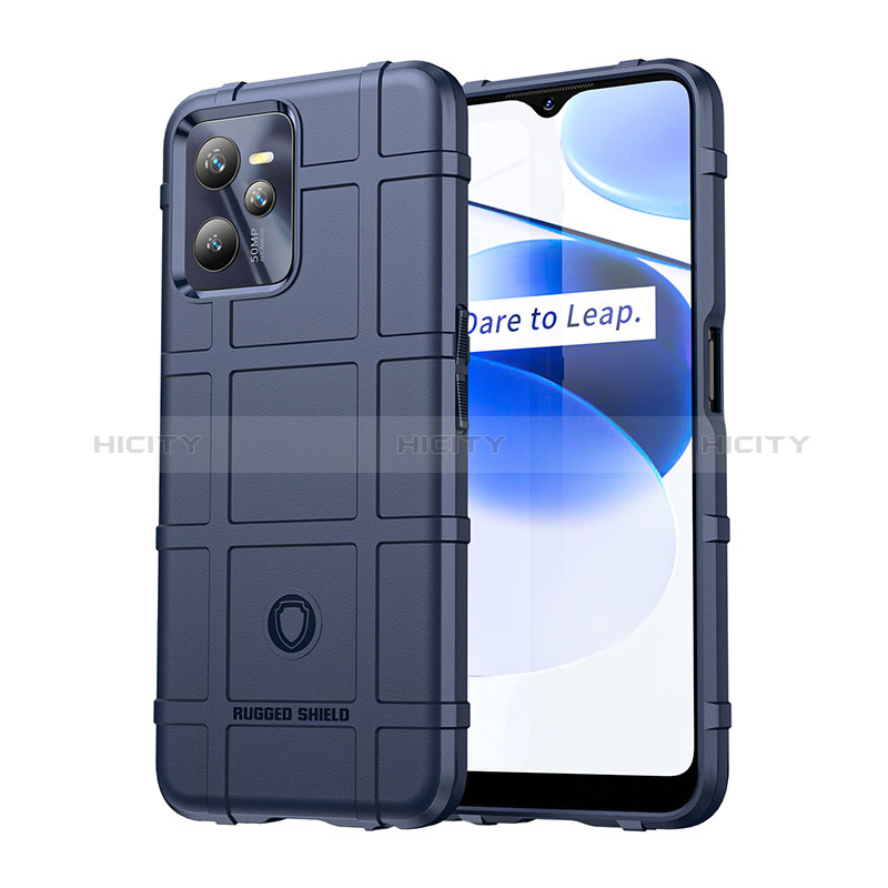 Realme C35用360度 フルカバー極薄ソフトケース シリコンケース 耐衝撃 全面保護 バンパー J01S Realme ネイビー