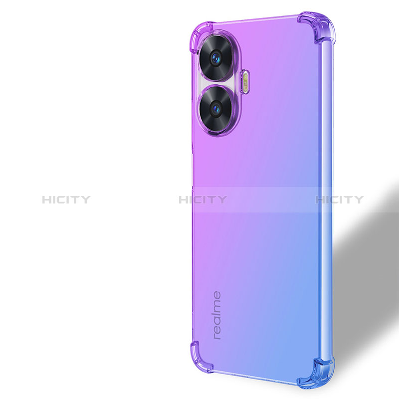 Realme C55用極薄ソフトケース グラデーション 勾配色 クリア透明 Realme 