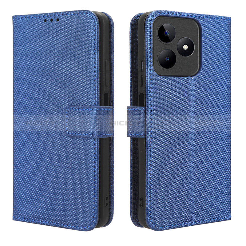 Realme C67用手帳型 レザーケース スタンド カバー BY1 Realme ネイビー