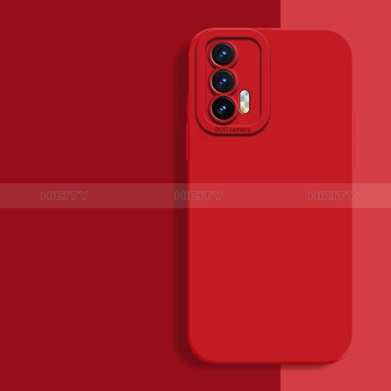 Realme GT 5G用360度 フルカバー極薄ソフトケース シリコンケース 耐衝撃 全面保護 バンパー Realme レッド