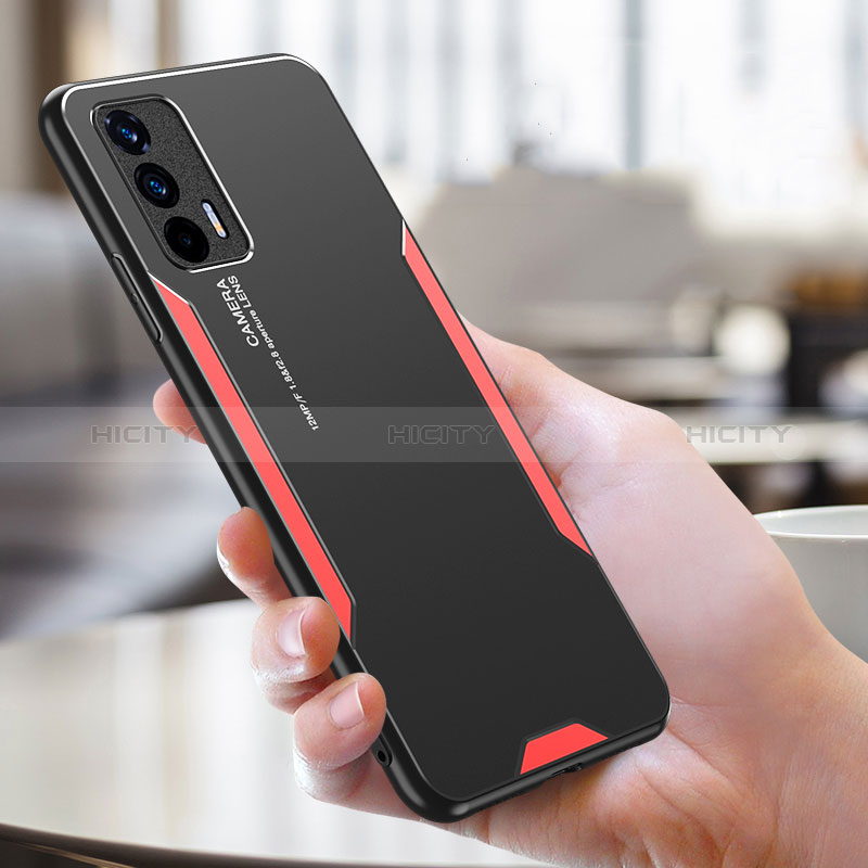 Realme GT 5G用ケース 高級感 手触り良い アルミメタル 製の金属製 兼シリコン カバー PB2 Realme 