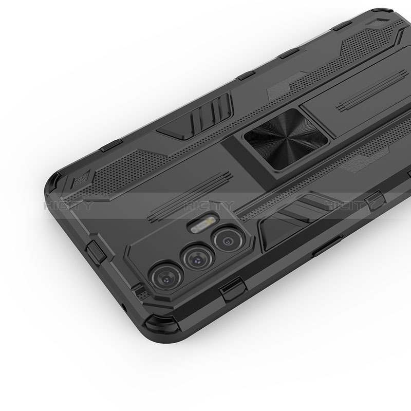 Realme GT 5G用ハイブリットバンパーケース スタンド プラスチック 兼シリコーン カバー マグネット式 KC1 Realme 