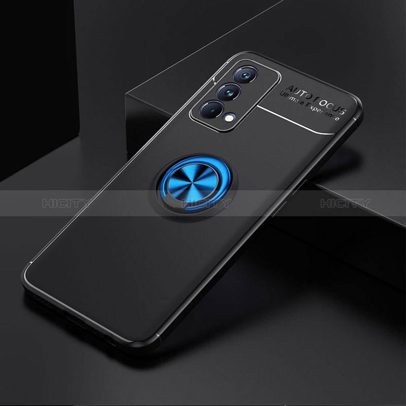 Realme GT Master 5G用極薄ソフトケース シリコンケース 耐衝撃 全面保護 アンド指輪 マグネット式 バンパー SD2 Realme ネイビー・ブラック