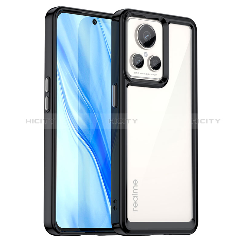 Realme GT2 Master Explorer用ハイブリットバンパーケース クリア透明 プラスチック カバー J01S Realme ブラック