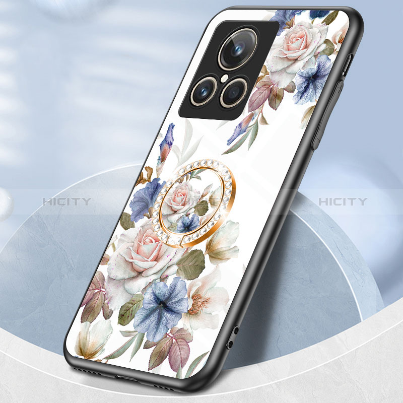 Realme GT2 Master Explorer用ハイブリットバンパーケース プラスチック 鏡面 花 カバー S01 Realme 