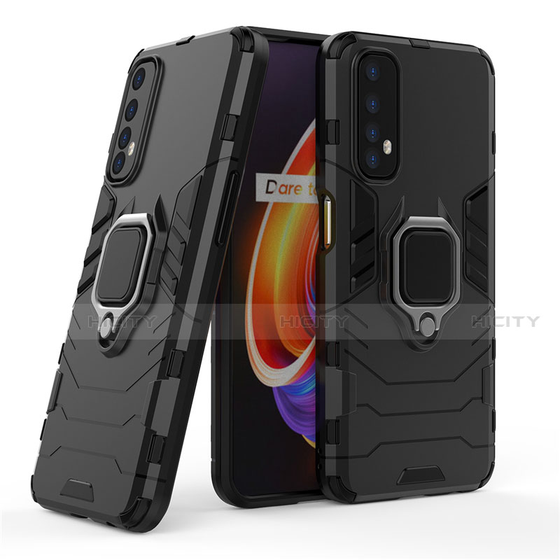 Realme Narzo 30 4G用ハイブリットバンパーケース プラスチック アンド指輪 マグネット式 Realme 