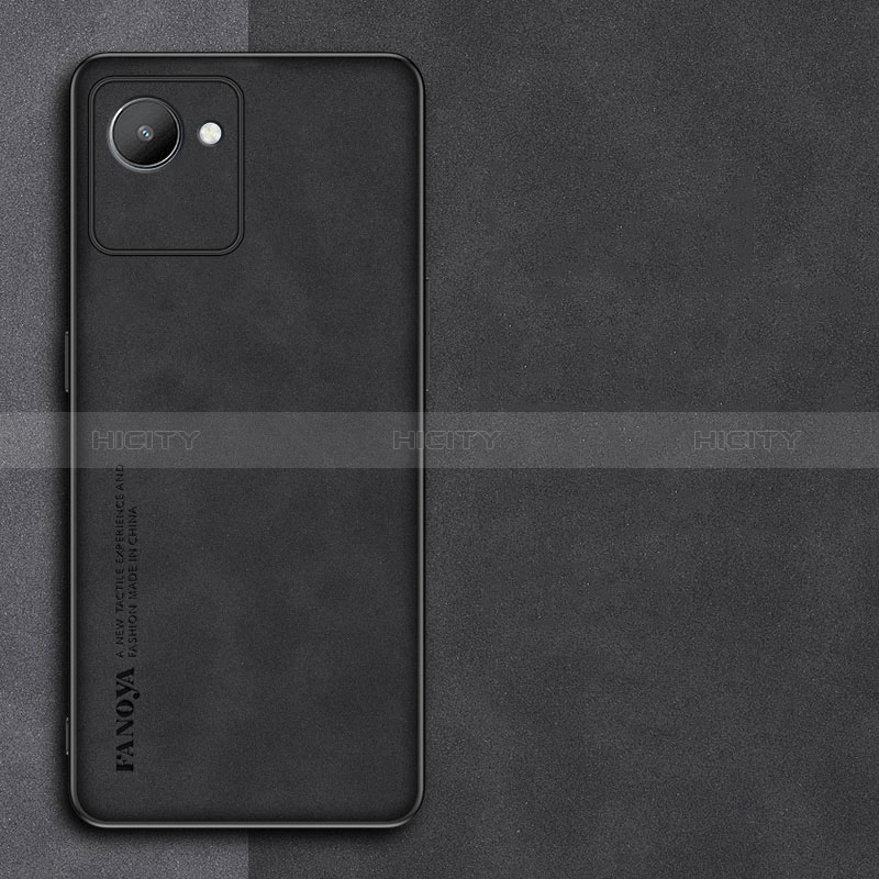 Realme Narzo 50i Prime用ケース 高級感 手触り良いレザー柄 S01 Realme ブラック