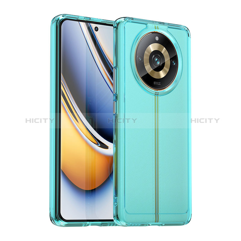 Realme Narzo 60 Pro 5G用ハイブリットバンパーケース クリア透明 プラスチック カバー J02S Realme ネイビー