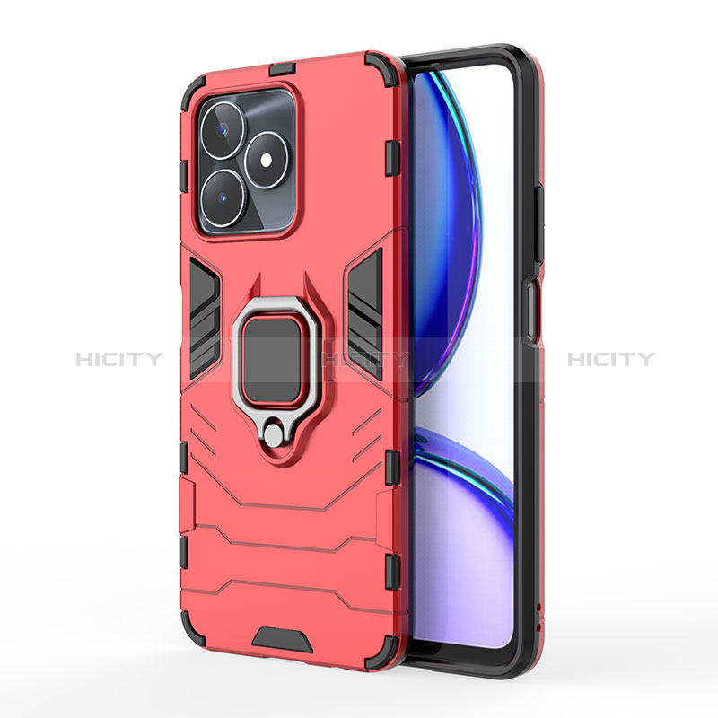 Realme Narzo N53用ハイブリットバンパーケース プラスチック アンド指輪 マグネット式 KC2 Realme レッド