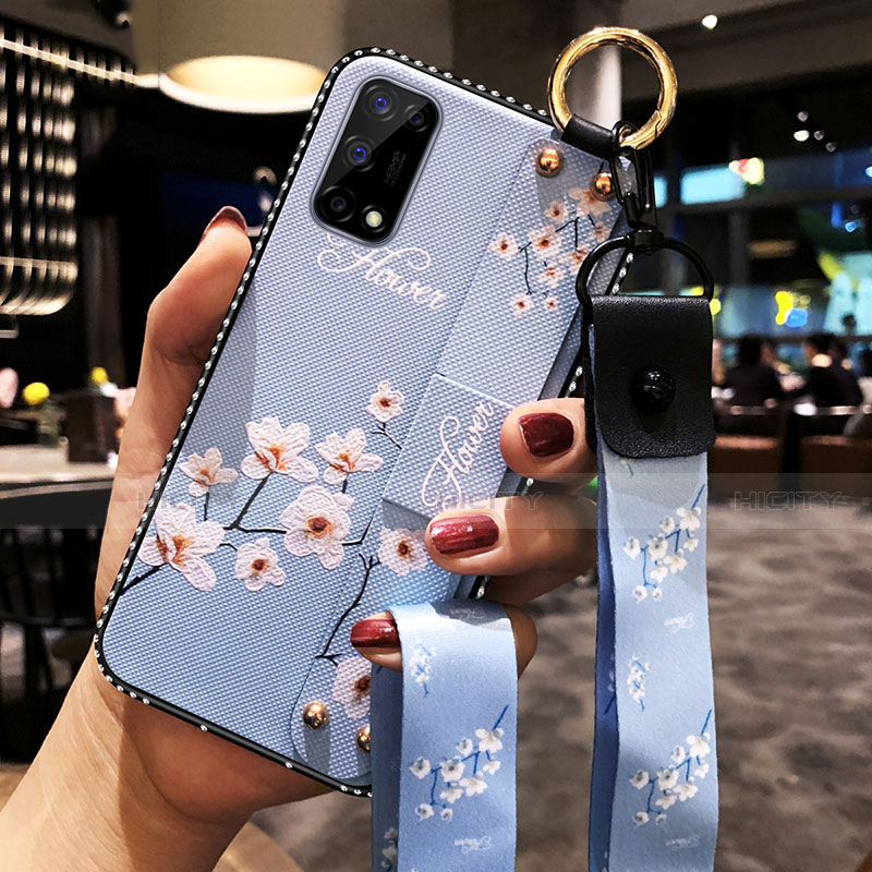 Realme Q2 Pro 5G用シリコンケース ソフトタッチラバー 花 カバー Realme 