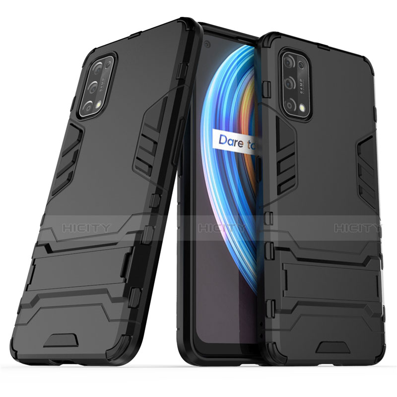 Realme Q2 Pro 5G用ハイブリットバンパーケース スタンド プラスチック 兼シリコーン カバー Realme 