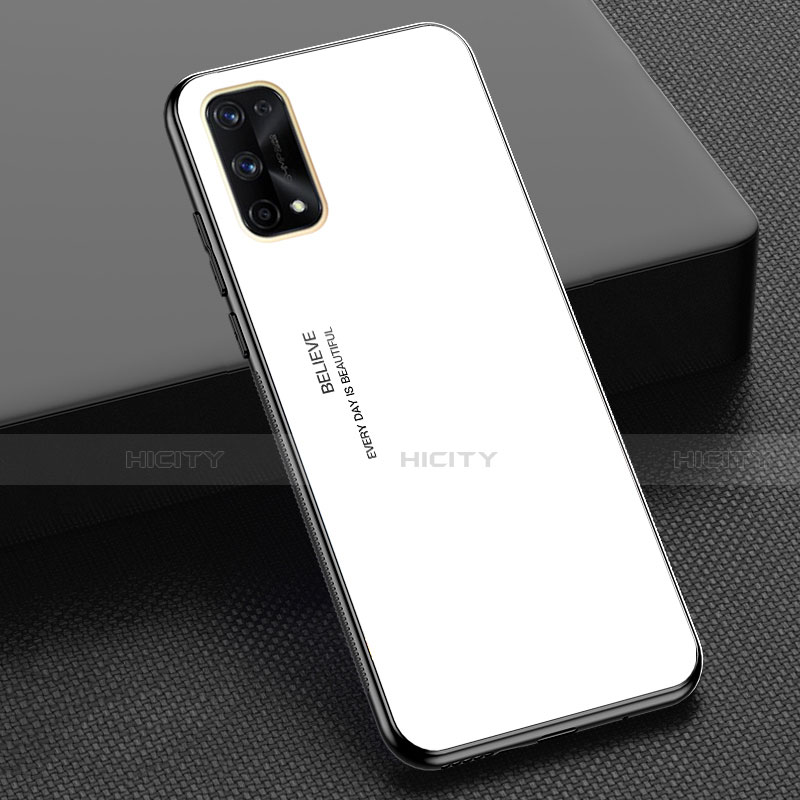 Realme Q2 Pro 5G用ハイブリットバンパーケース プラスチック 鏡面 虹 グラデーション 勾配色 カバー Realme 