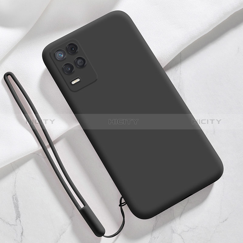 Realme Q3 5G用360度 フルカバー極薄ソフトケース シリコンケース 耐衝撃 全面保護 バンパー Realme ブラック