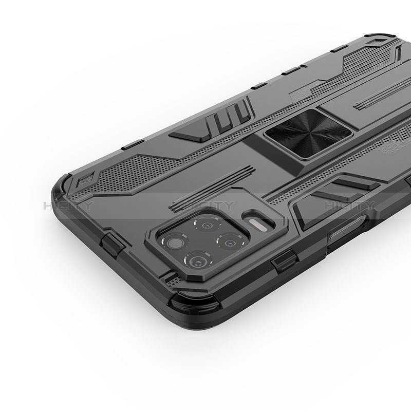 Realme Q3 5G用ハイブリットバンパーケース スタンド プラスチック 兼シリコーン カバー マグネット式 KC1 Realme 