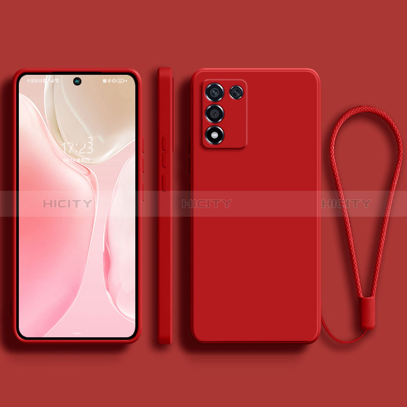 Realme Q3t 5G用360度 フルカバー極薄ソフトケース シリコンケース 耐衝撃 全面保護 バンパー Realme レッド