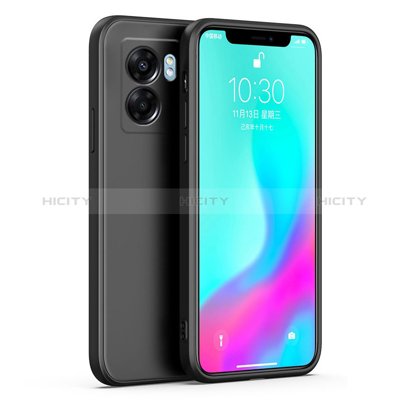 Realme Q5i 5G用360度 フルカバー極薄ソフトケース シリコンケース 耐衝撃 全面保護 バンパー S01 Realme ブラック