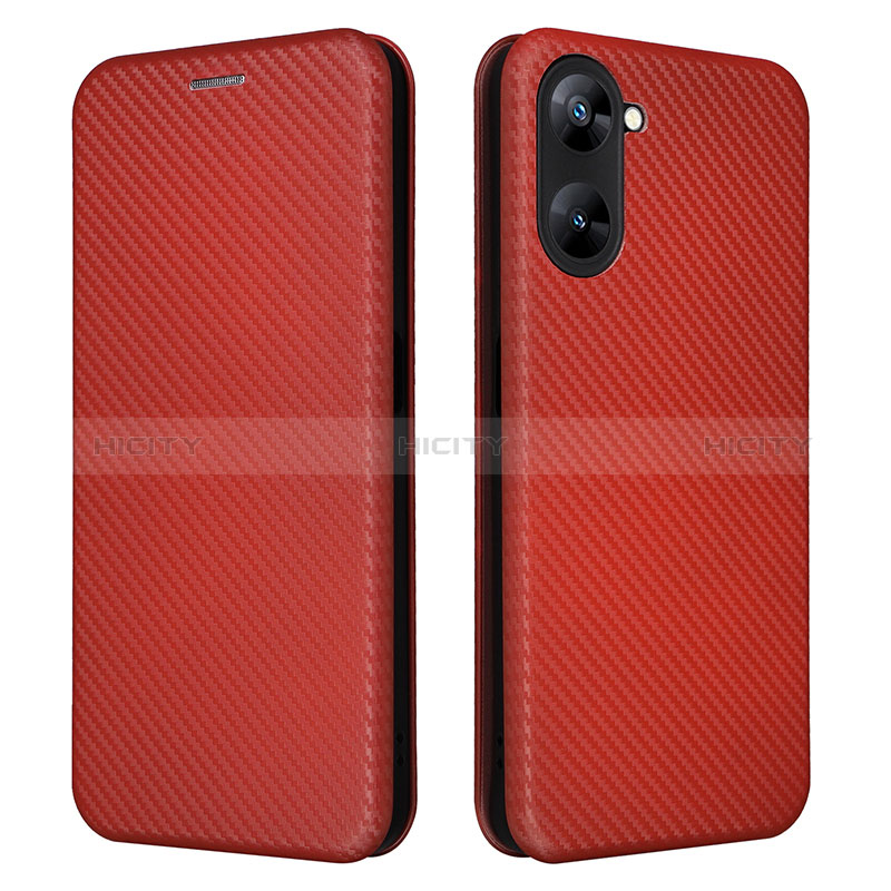 Realme Q5x 5G用手帳型 レザーケース スタンド カバー L04Z Realme ブラウン