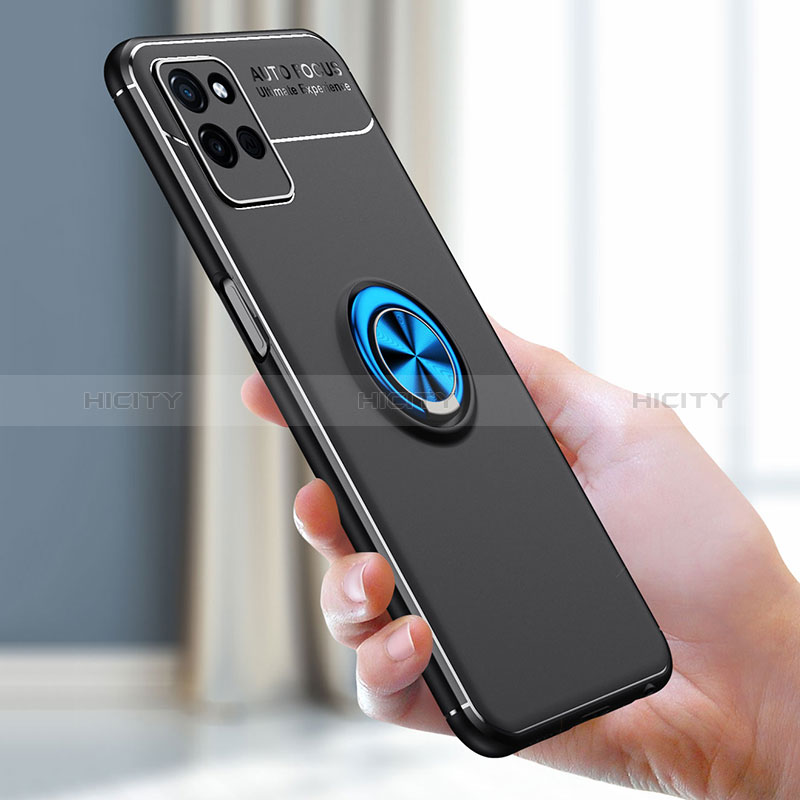 Realme V11 5G用極薄ソフトケース シリコンケース 耐衝撃 全面保護 アンド指輪 マグネット式 バンパー SD2 Realme 