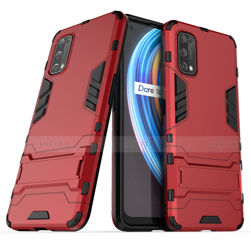 Realme V15 5G用ハイブリットバンパーケース スタンド プラスチック 兼シリコーン カバー Realme 