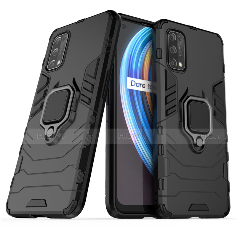 Realme V15 5G用ハイブリットバンパーケース プラスチック アンド指輪 マグネット式 Realme 