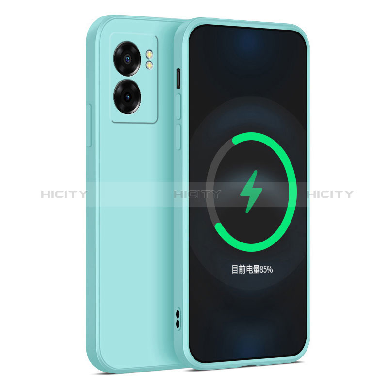 Realme V23 5G用360度 フルカバー極薄ソフトケース シリコンケース 耐衝撃 全面保護 バンパー Realme ライトブルー