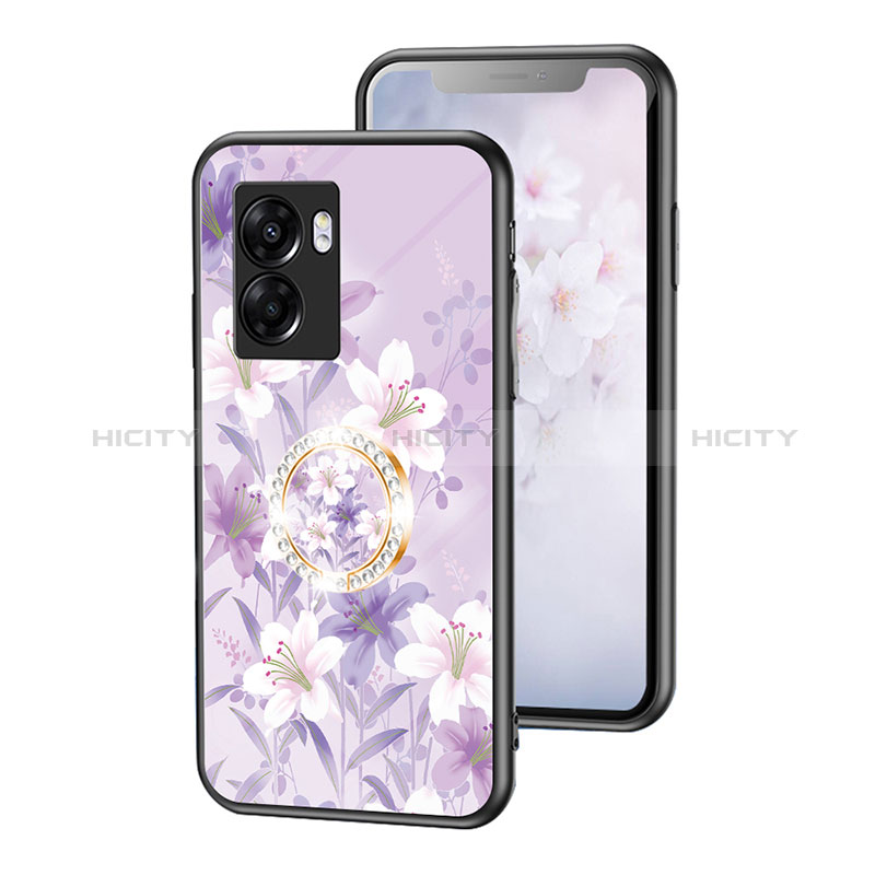 Realme V23 5G用ハイブリットバンパーケース プラスチック 鏡面 花 カバー S01 Realme 