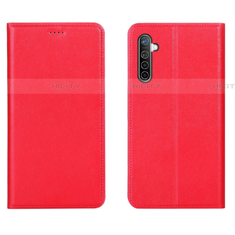 Realme X2用手帳型 レザーケース スタンド カバー L04 Realme レッド