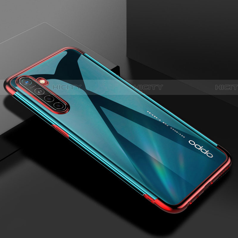 Realme X2用極薄ソフトケース シリコンケース 耐衝撃 全面保護 クリア透明 H01 Realme レッド